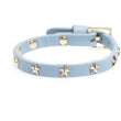 Dark - Leather Star Stud Bracelet Mini Light Blue