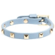 Dark - Leather Stud Bracelet Mini Light Blue