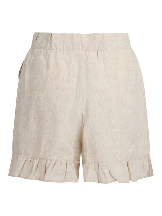 Ella&il Mynthe Linshorts i 100 % Lin – Høy Midje og Løs Passform