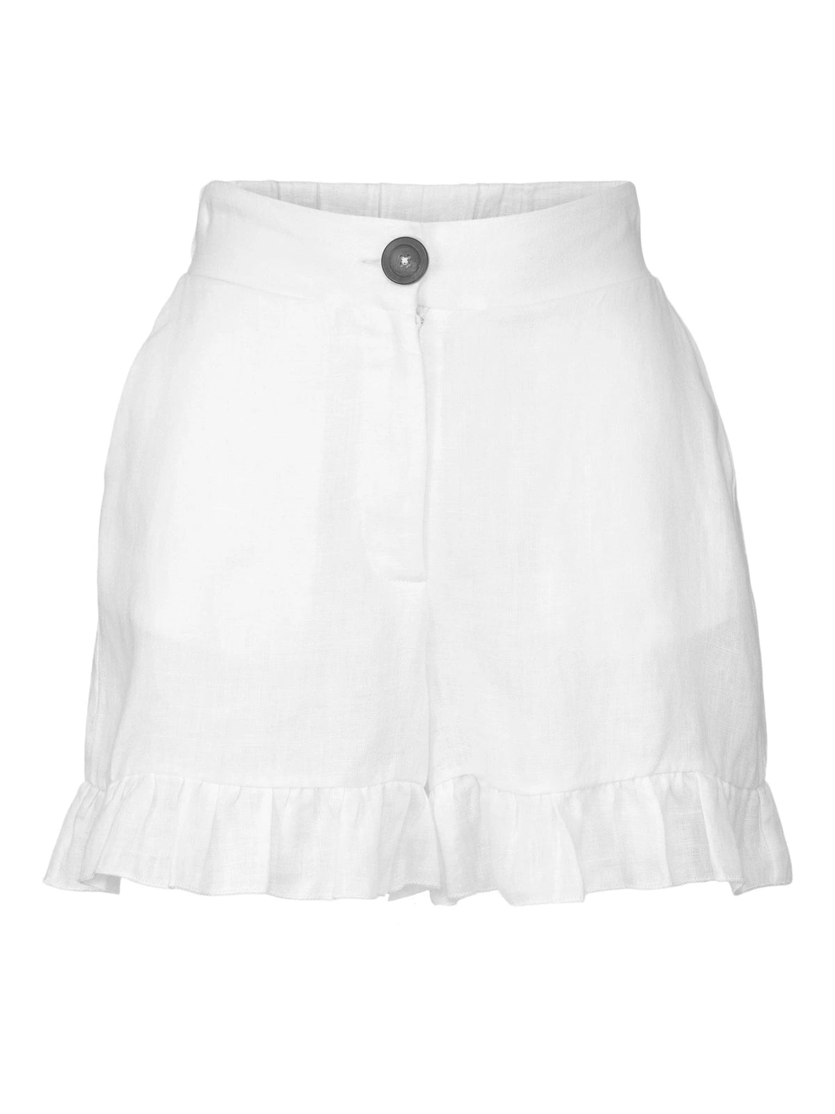 Ella&il Mynthe Linshorts i 100 % Lin – Høy Midje og Løs Passform
