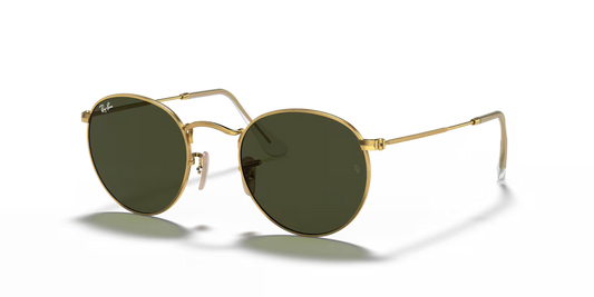 Ray-Ban Round Metal RB3447 001 – Arista Gold med G-15 Green