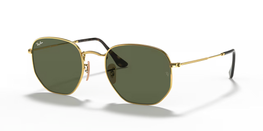 Ray-Ban Hexagonal Flat Lenses RB3548N 001 – Arista Gold med G-15 Green