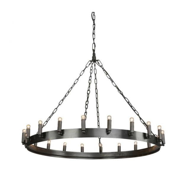 Artwood Crown M Lysekrone Ø105 cm – Antique Iron | Eksklusiv Taklampe