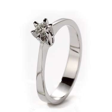 ENSTEN RING - hvittgull - Martha 0.10 ct w.si