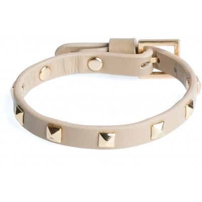 Dark - Leather Stud Bracelet Mini Sand