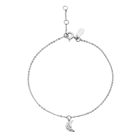 Sølvarmbåndet Celestia i fra Maanesten, er et enkelt armbånd med en måne som anheng.
