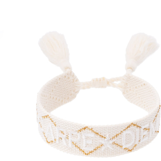 Dark - Woven Friendship bracelet "Carpe Diem" Vanilla W/Gold