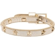 Dark -  Leather Star Stud Bracelet Mini Gold Metallic