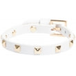 Dark - Leather Stud Bracelet Mini White