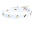 Dark - Leather Star Stud Bracelet Mini  White