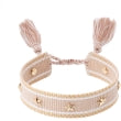 Dark -  Woven Friendship Bracelet W/Star Studs Sand W/Gold