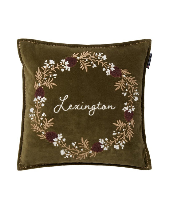 Wreath pyntepute i økologisk bomullsfløyel