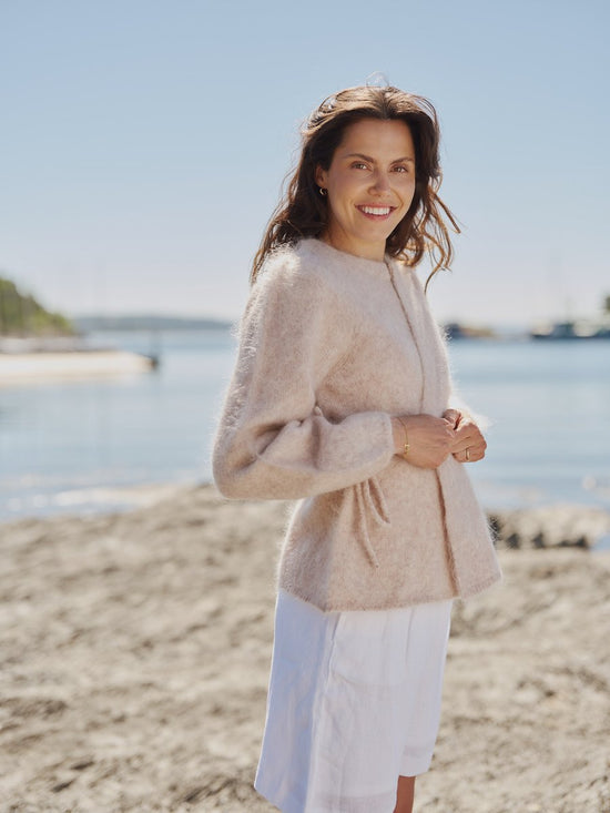 Fredrikke Chunky Cardigan, Ella & IL -Beige Melange