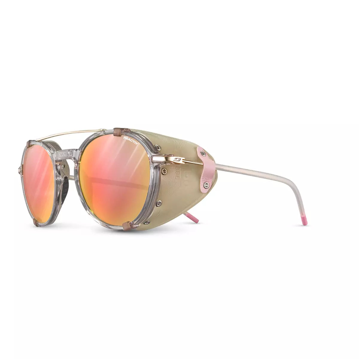 Stilig brebrille i fra Julbo. Legacy Reactive 1-3 brebrille har stilige transparante, rosa, gull og beige detaljer.
