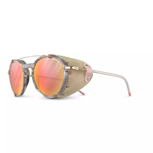 Stilig brebrille i fra Julbo. Legacy Reactive 1-3 brebrille har stilige transparante, rosa, gull og beige detaljer.