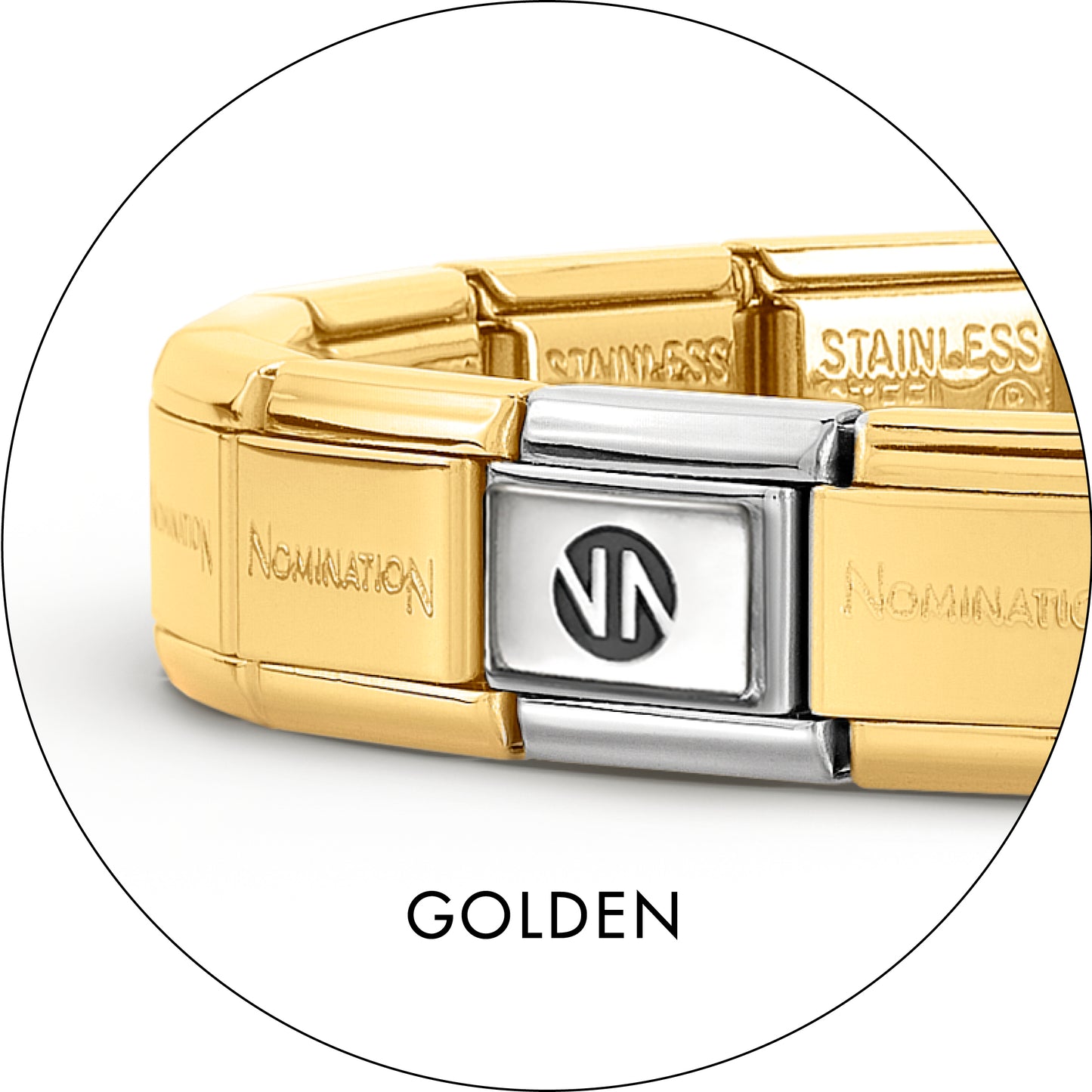 Nomination - 14 - 19 LINKS Composable classic band, stainless steel gold PVD