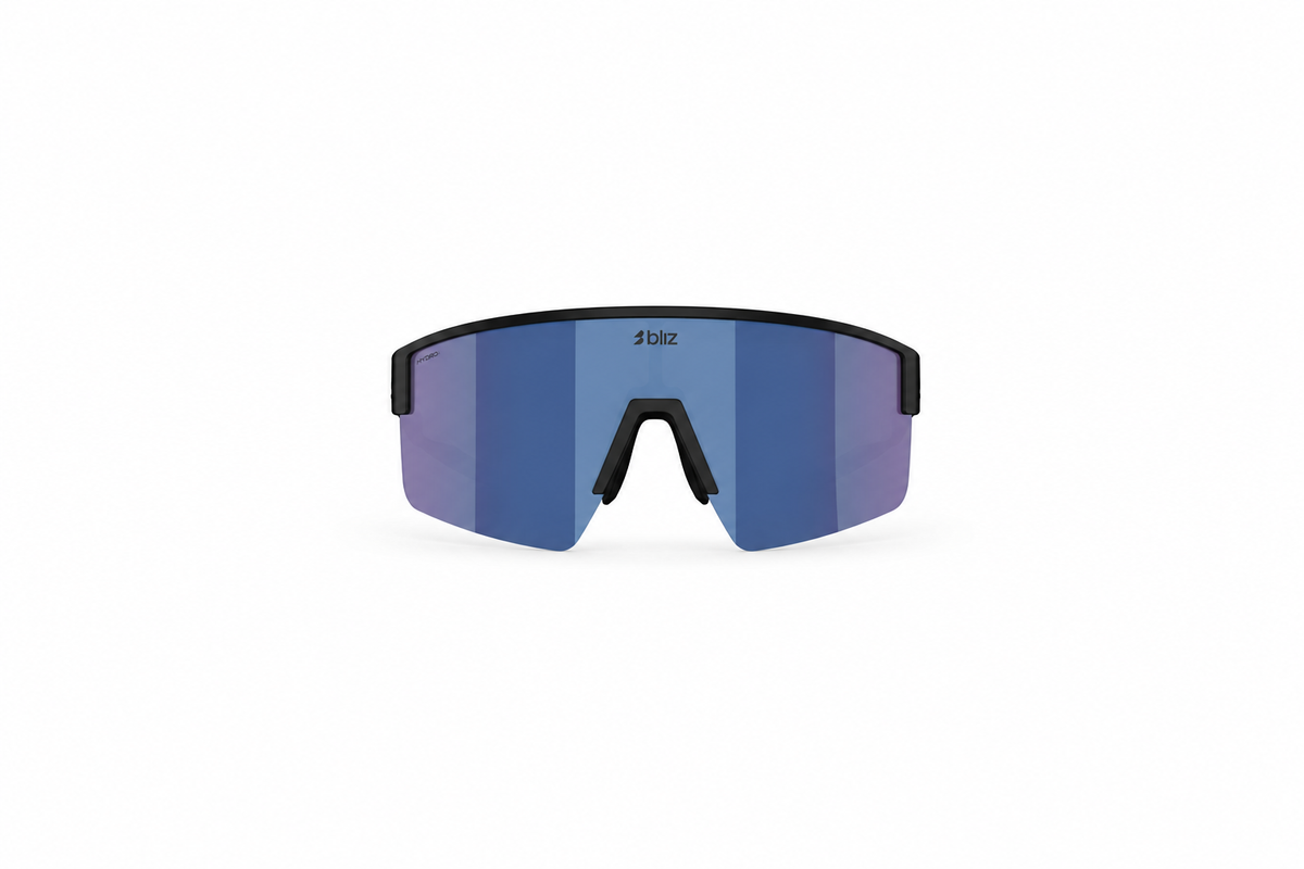 Bliz P004 7022 07 37 – Matte Black med Blue linse, str. L