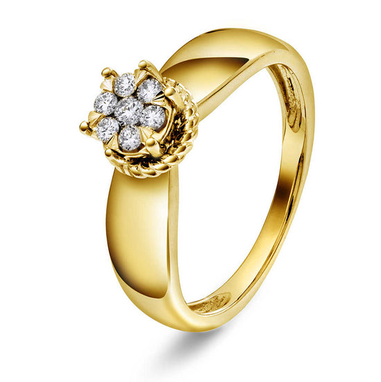 Pan - Ring i gull med diamanter