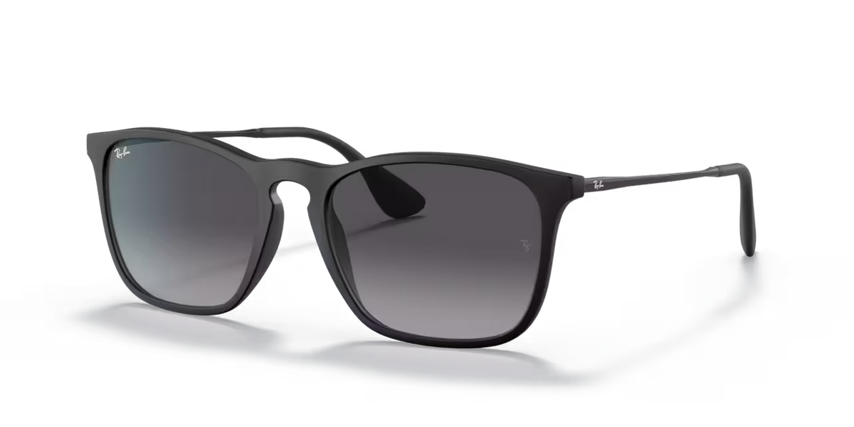 Ray-Ban Chris RB4187 622/8G – Matte Rubber Black med Grey Gradient