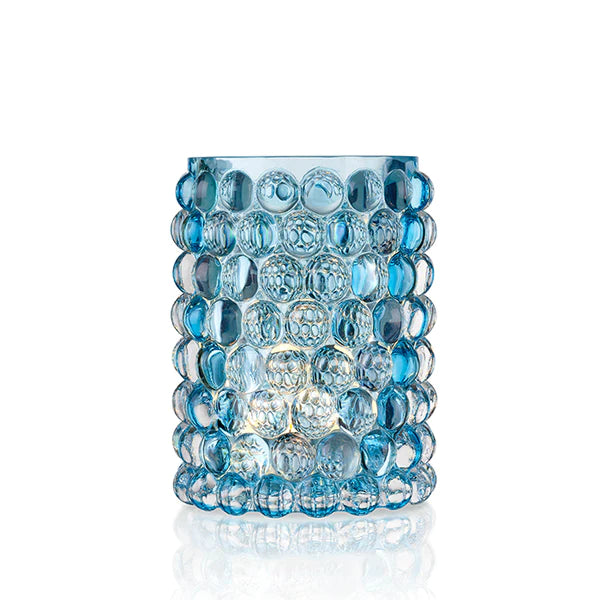 Skogsberg & Smart Hurricane Lamp Boule Stor Coral Blue – Eksklusiv Lyslykt i Munnblåst Glass