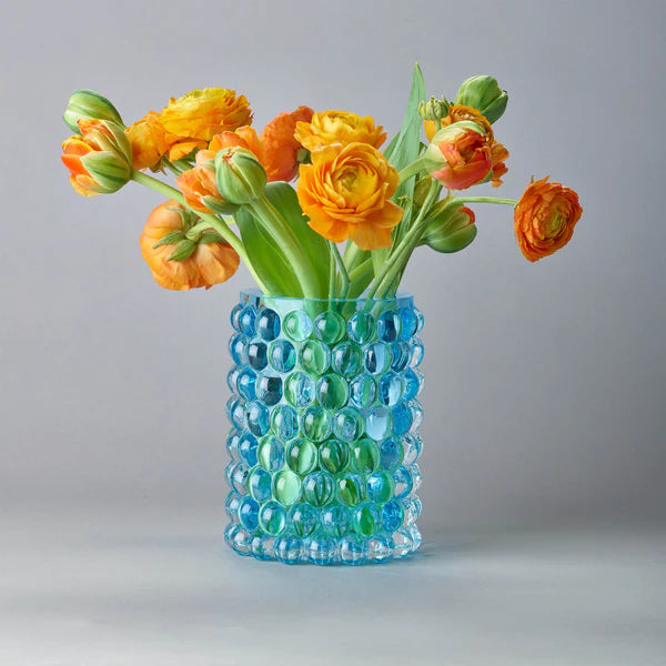 Skogsberg & Smart Hurricane Lamp Boule Stor Coral Blue – Eksklusiv Lyslykt i Munnblåst Glass