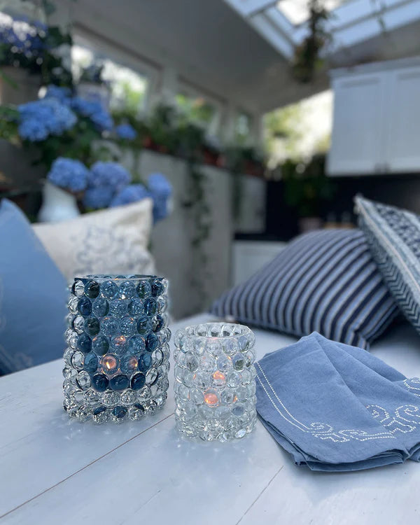 Skogsberg & Smart Hurricane Lamp Boule – Sea | Eksklusiv Lyslykt i Munnblåst Glass