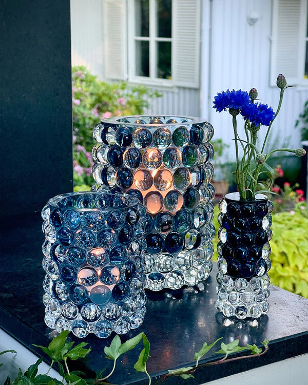 Skogsberg & Smart Hurricane Lamp Boule – Sea | Eksklusiv Lyslykt i Munnblåst Glass