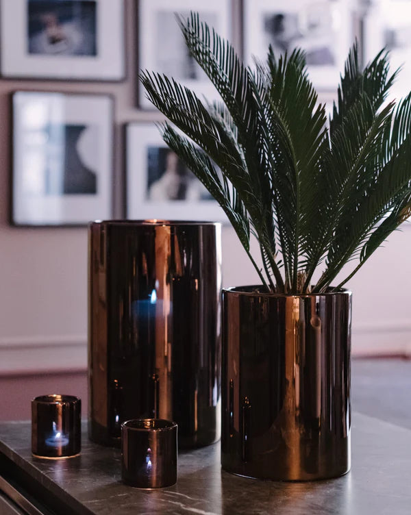 Skogsberg & Smart Hurricane Lamp Large  Bronse – Eksklusiv Lyslykt i Munnblåst Glass
