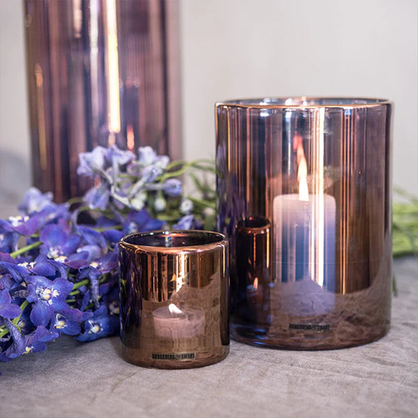 Skogsberg & Smart Hurricane Lamp Medium Bronse – Eksklusiv Lyslykt i Munnblåst Glass