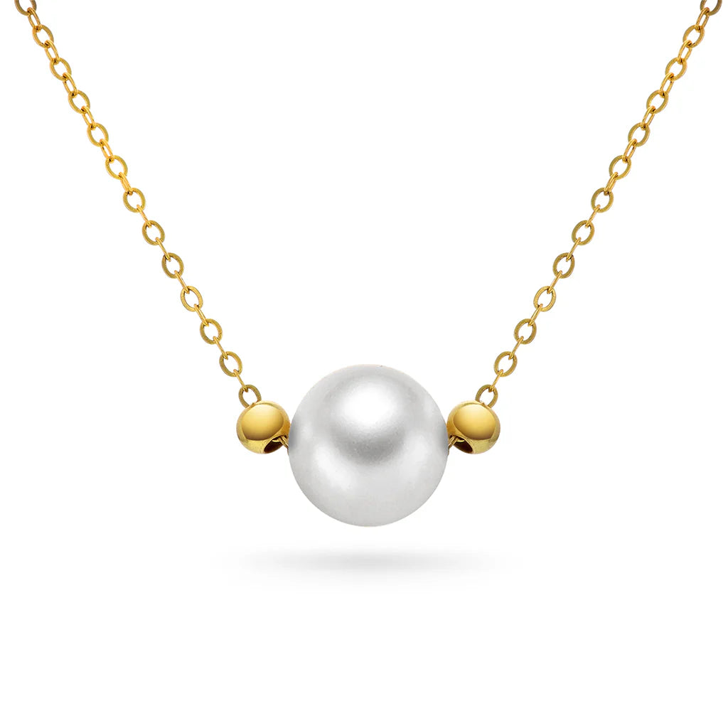 Smykke i forgylt sølv med perle