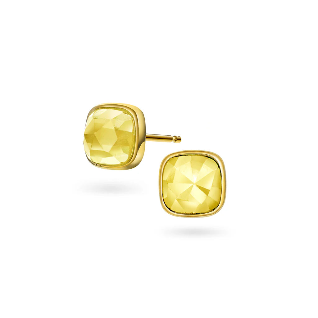 Sandra Lyng x by Pan Jewelry,Øredobber i forgylt sølv med citrin GLEDE