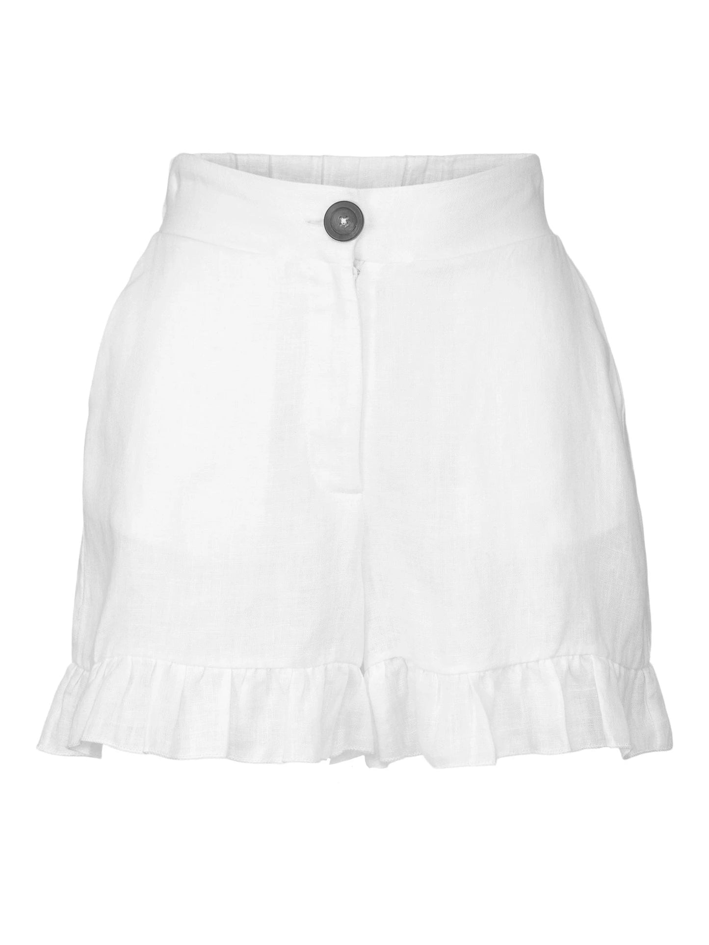 Ella&il Mynthe Linshorts i 100 % Lin – Høy Midje og Løs Passform