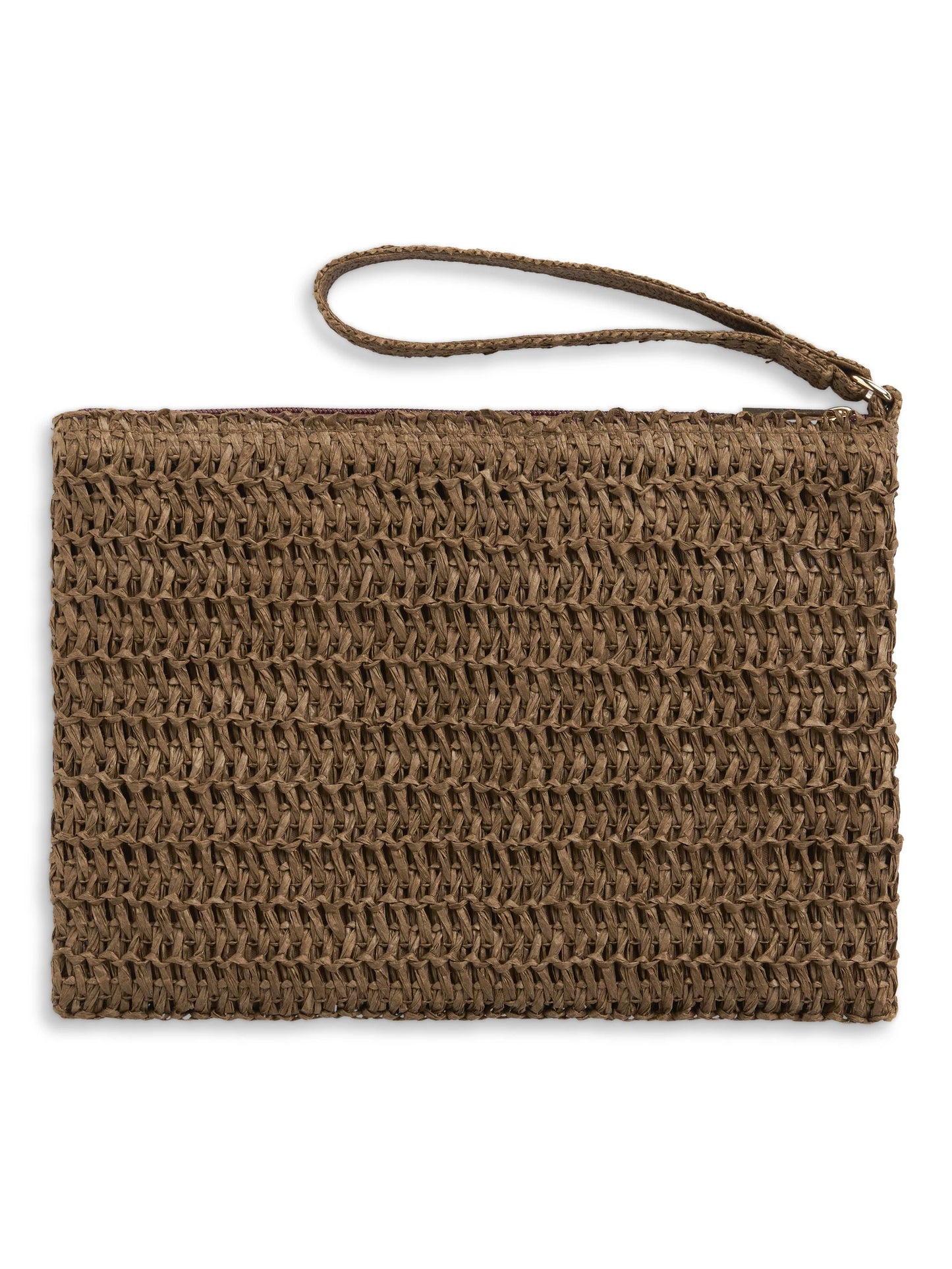 Ella&il Mim Stråclutch – Elegant Clutch i Strå med Glidelås Brown