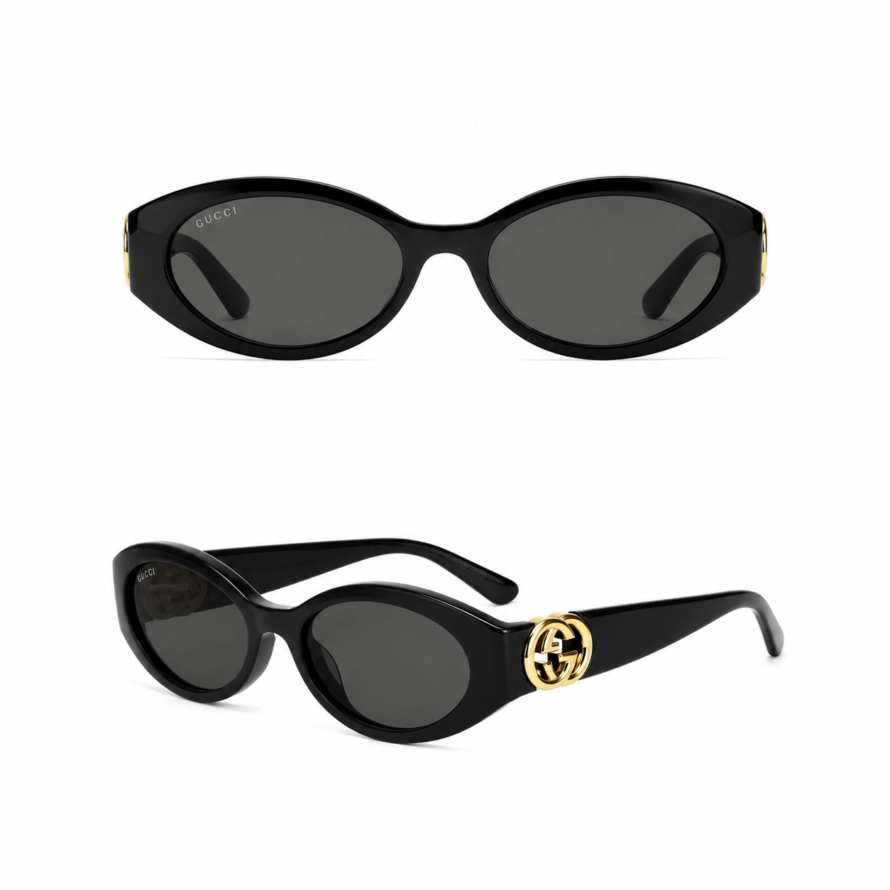 Gucci GG2110/S 001 Solbriller – Sort med Gull Detaljer
