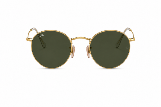 Ray-Ban Round Metal RB3447 001 – Arista Gold med G-15 Green