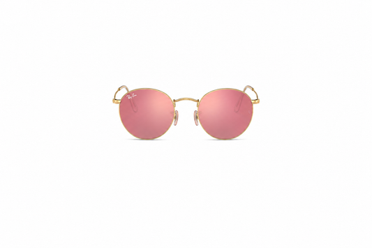 Ray-Ban Round Flash Lenses RB3447 112/Z2 – Matte Gold med Brown Mirror