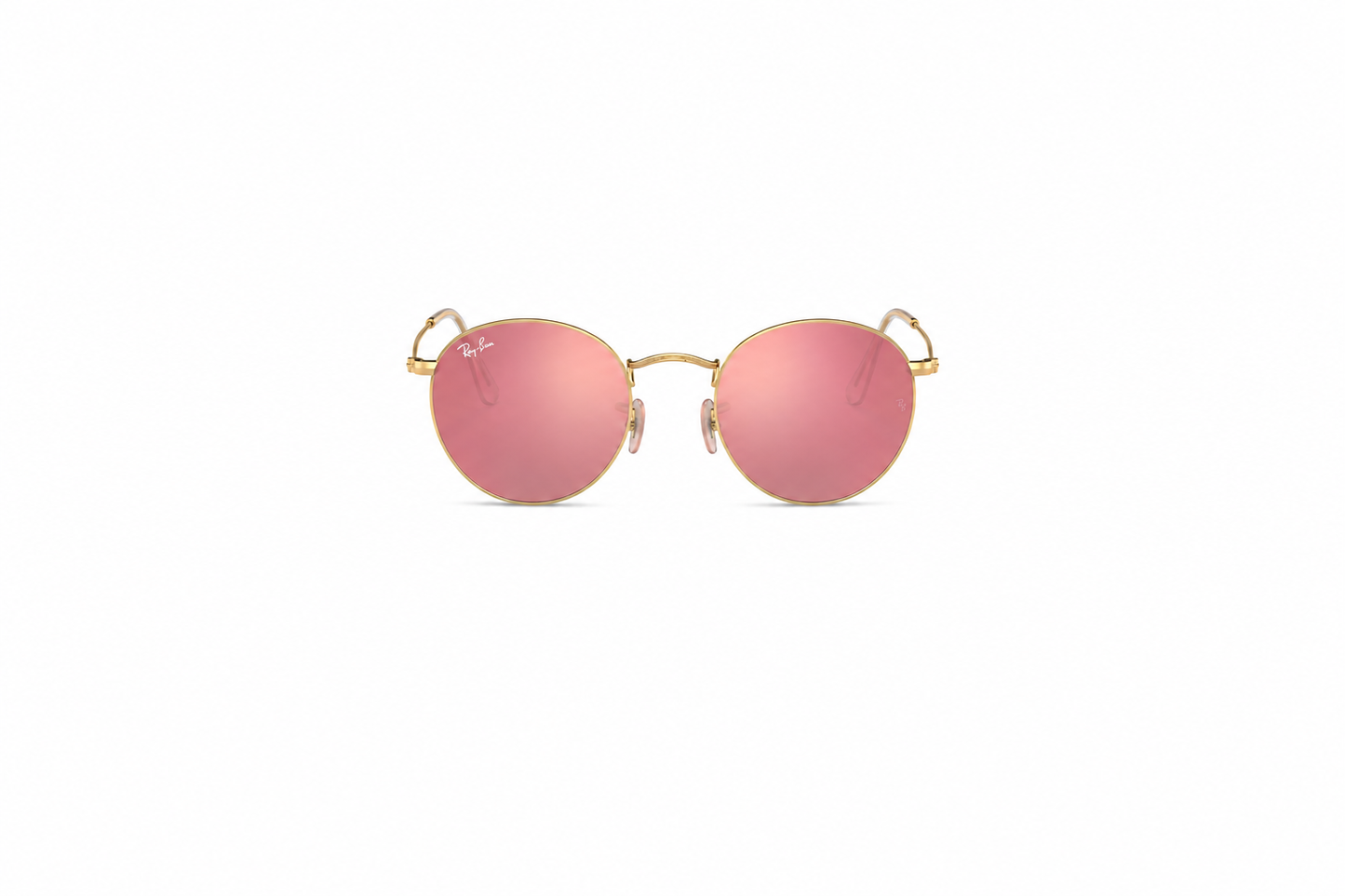 Ray-Ban Round Flash Lenses RB3447 112/Z2 – Matte Gold med Brown Mirror