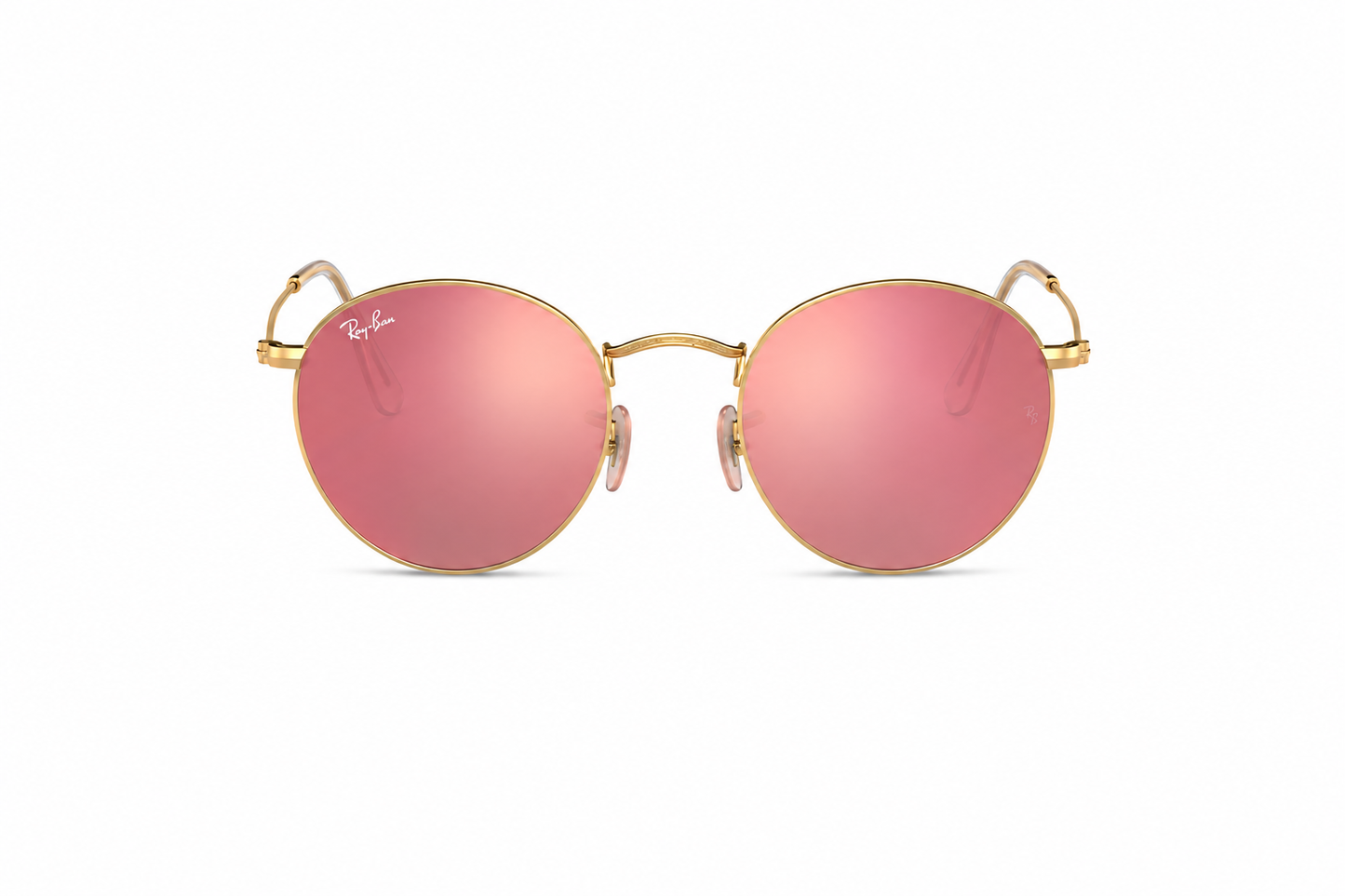 Ray-Ban Round Flash Lenses RB3447 112/Z2 – Matte Gold med Brown Mirror