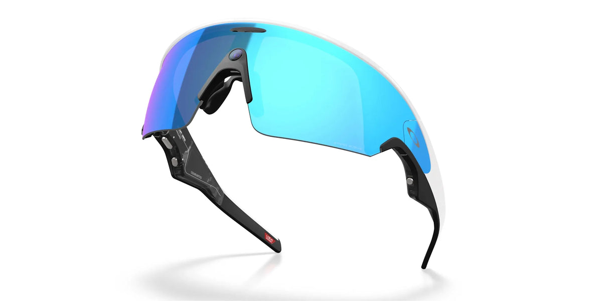 Oakley Meta Vanguard – Hvit sportsbrille med blå Prizm™-glass