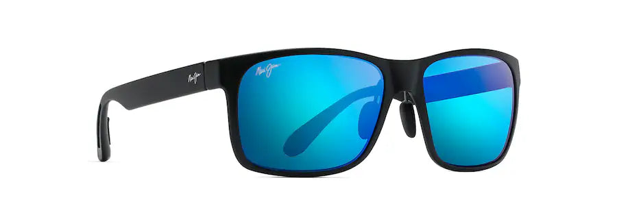 Maui Jim Red Sands B432-2M / MJ0432S-003 – Matte Black med Blue Hawaii Polarized