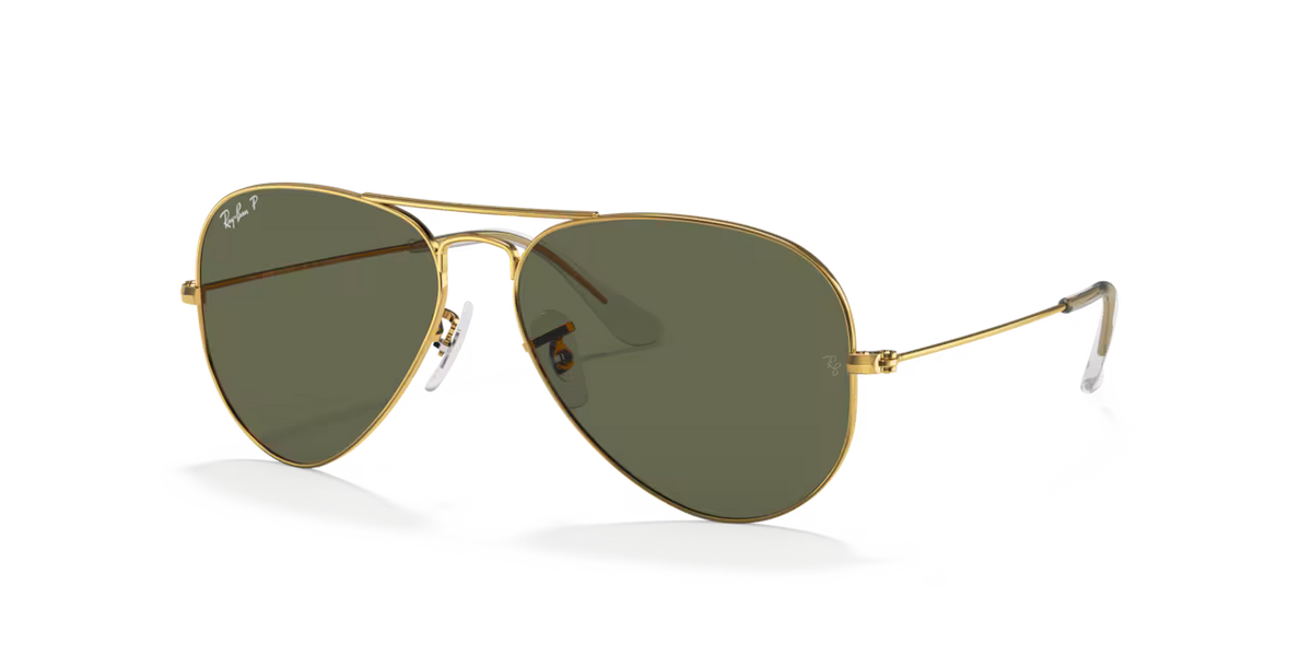Ray-Ban Aviator Classic RB3025 001/58 – Arista Gold med G-15 Green Polarized Large