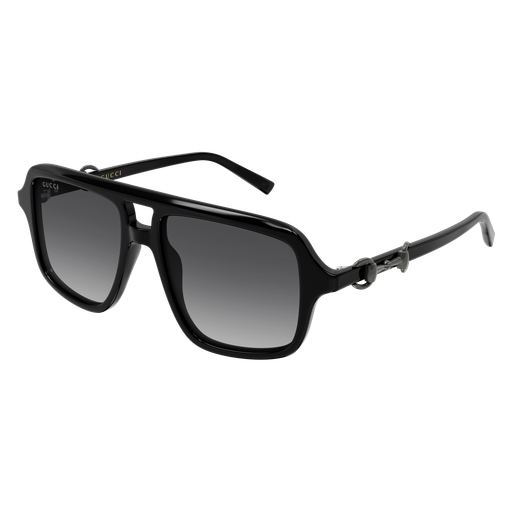 Gucci GG2052S 011 Solbriller – Sort Pilotmodell med Grå Gradientglass
