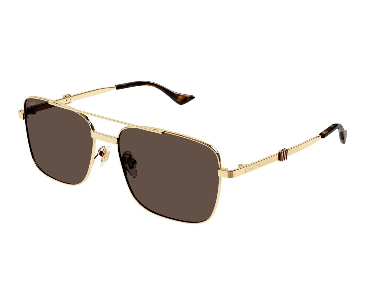 Gucci GG1441S 002 Solbriller – Gull med Brune Glass