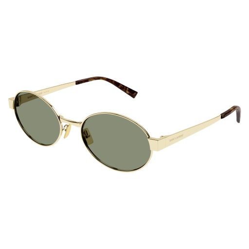 Saint Laurent SL 692 003 Solbriller – Gull med Grønne Glass
