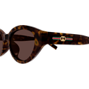 Gucci GG2105SA 002 Solbriller – Havana med Gull Detaljer