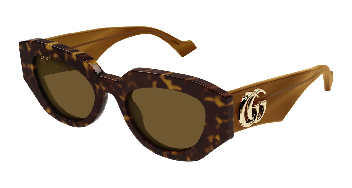 Gucci GG1421S 009 Solbriller – Havana med Brune Glass