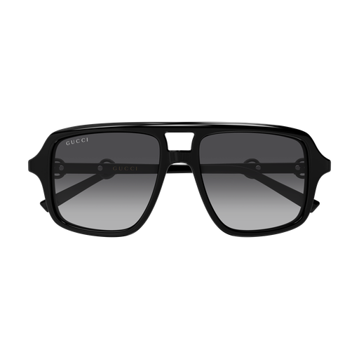 Gucci GG2052S 011 Solbriller – Sort Pilotmodell med Grå Gradientglass