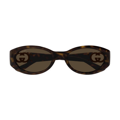 Gucci GG1662SA 002 Solbriller – Havana med Gull Detaljer