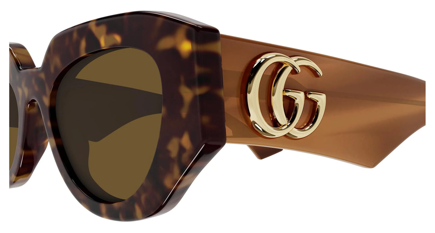Gucci GG1421S 009 Solbriller – Havana med Brune Glass