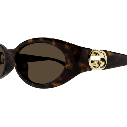 Gucci GG1662SA 002 Solbriller – Havana med Gull Detaljer